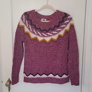 Old Navy Fair Isle Sweater Large Fuschia